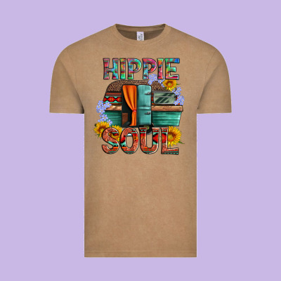 Hippie Soul With Caravan And Flowers Vintage Tee Designed By Artiststas