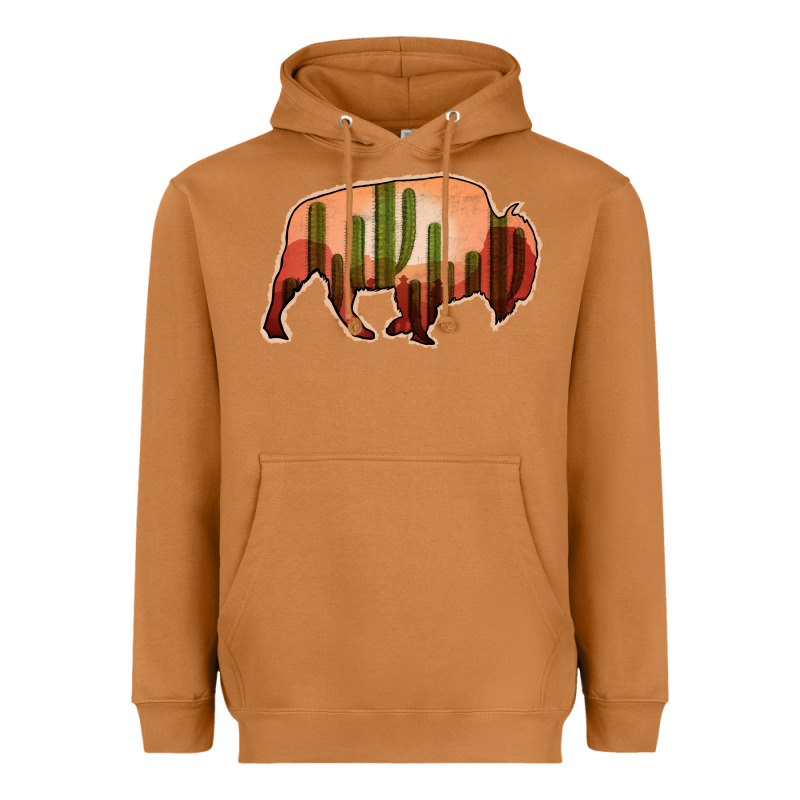 Cactus Bison Silhouette Heavyweight Hoodie by Bettercallsaul | Teevron