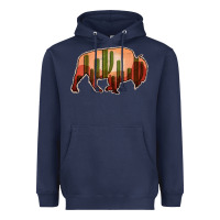 Navy Cactus Bison Silhouette Heavyweight Hoodie - Bettercallsaul