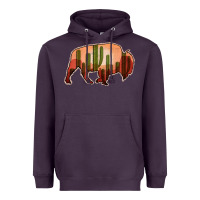 Plum Cactus Bison Silhouette Heavyweight Hoodie - Bettercallsaul