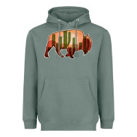 Sage Cactus Bison Silhouette Heavyweight Hoodie - Bettercallsaul