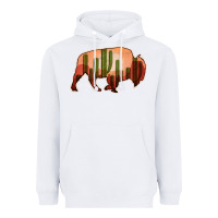White Cactus Bison Silhouette Heavyweight Hoodie - Bettercallsaul