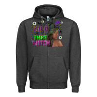 Charcoal Heather 100 that witch Zipper Hoodie - NancyCooperArtShop