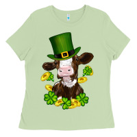 Matcha st patricks day cow Ladies Tee - RanaPortraitStore