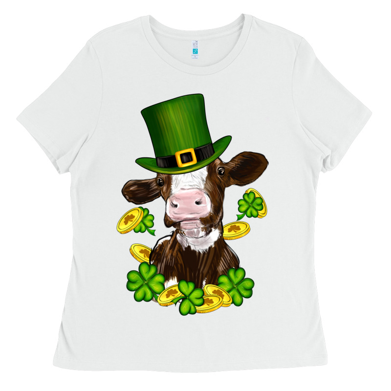 St Patricks Day Cow Ladies Tee by RanaPortraitStore | Teevron