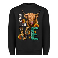 Black love long haired cow Heavyweight Sweatshirt - Jasminsmagicworld