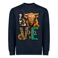 Navy love long haired cow Heavyweight Sweatshirt - Jasminsmagicworld