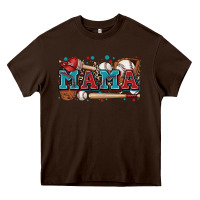 Chocolate Brown mama baseball Heavy Core Tee - Zillion Design Studio