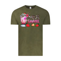 Vintage Olive milkshake with strawberry Vintage Tee - AdoDesignShop