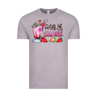 Vintage Zinc milkshake with strawberry Vintage Tee - AdoDesignShop