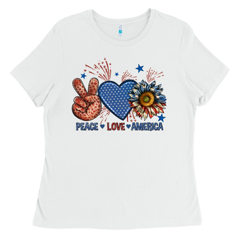 Peace Love America Billie Wilder Ladies Tee by texasbilliewilder | Teevron