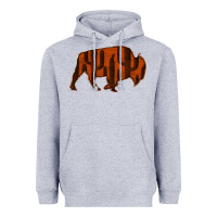 Heather Grey Red Cactus Bison Silhouette Heavyweight Hoodie - Bettercallsaul