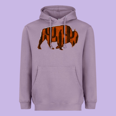 Red Cactus Bison Silhouette Heavyweight Hoodie Designed By Bettercallsaul