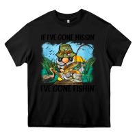 Black if i've gone missin' i've gone fishin' Heavy Core Tee - BarkalooDesign