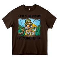 Chocolate Brown if i've gone missin' i've gone fishin' Heavy Core Tee - BarkalooDesign