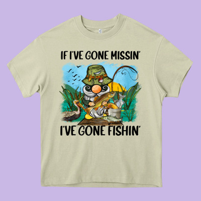 If I've Gone Missin' I've Gone Fishin' Heavy Core Tee Designed By Barkaloodesign