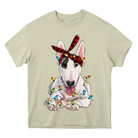 Mossy bull terrier with christmas lights Heavy Core Tee - RanaPortraitStore