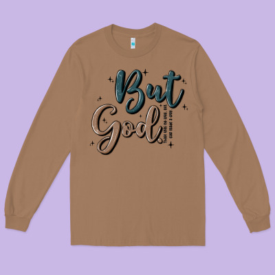 But God Long Sleeve Tee Designed By Maliassmallbusiness