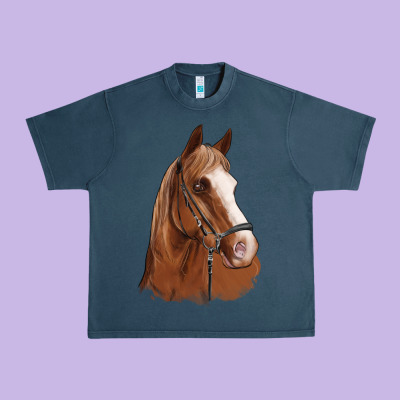 Horse Portrait Urban Heavy Tee Designed By Artiststas