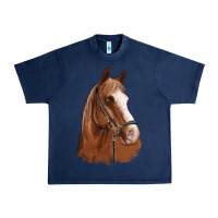 Navy horse portrait Urban Heavy Tee - Artiststas