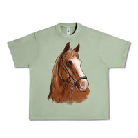 Oil Green horse portrait Urban Heavy Tee - Artiststas