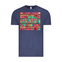 Vintage Denim mama with tie dye and flowers Vintage Tee - Artiststas