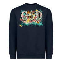 Navy god is my refugee and strength Heavyweight Sweatshirt - NancyCooperArtShop