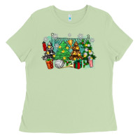Matcha christmas trees with volleyball Ladies Tee - Zillion Design Studio