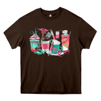 Chocolate Brown nurse coffee cups Heavy Core Tee - texasbilliewilder