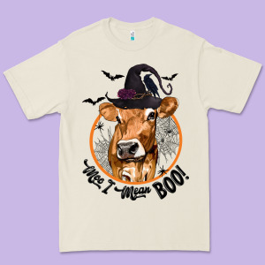 Halloween Cow Moo I Mean Boo Premium Tee Designed By Texasbilliewilder