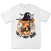White Halloween Cow Moo I Mean Boo Premium Tee - texasbilliewilder
