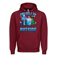Burgundy snuggle up gnomies it's cold outside Zipper Hoodie - MaliasSmallBusiness