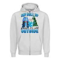Dove Grey snuggle up gnomies it's cold outside Zipper Hoodie - MaliasSmallBusiness
