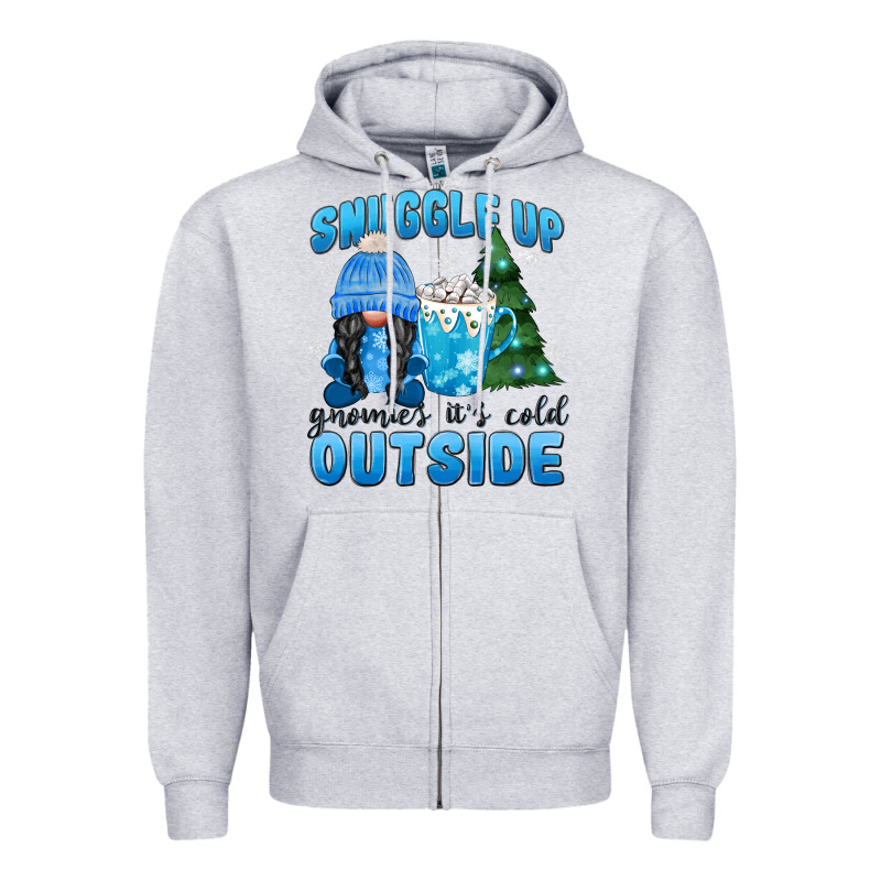 Snuggle Up Gnomies It's Cold Outside Zipper Hoodie by MaliasSmallBusiness | Teevron