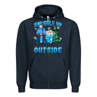 Navy snuggle up gnomies it's cold outside Zipper Hoodie - MaliasSmallBusiness