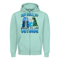 Seafoam snuggle up gnomies it's cold outside Zipper Hoodie - MaliasSmallBusiness