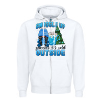White snuggle up gnomies it's cold outside Zipper Hoodie - MaliasSmallBusiness