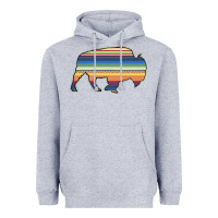 Heather Grey Aztec Bison Silhouette Heavyweight Hoodie - Bettercallsaul