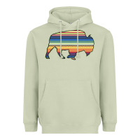 Matcha Aztec Bison Silhouette Heavyweight Hoodie - Bettercallsaul