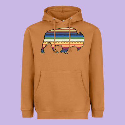 Aztec Bison Silhouette Heavyweight Hoodie Designed By Bettercallsaul