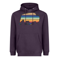 Plum Aztec Bison Silhouette Heavyweight Hoodie - Bettercallsaul