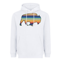 White Aztec Bison Silhouette Heavyweight Hoodie - Bettercallsaul
