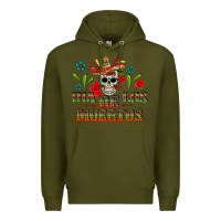 Army Green Dia De Los Muertos Premium Hoodie - texasbilliewilder