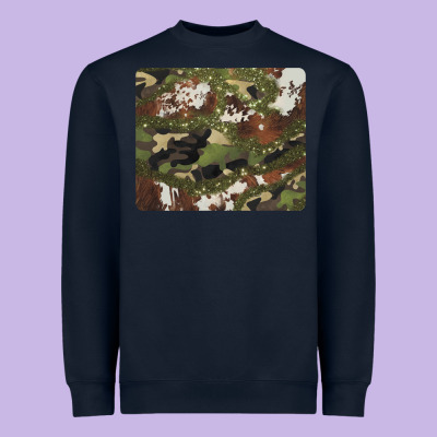 Black And Brown Cowhide Camouflage Heavyweight Sweatshirt Designed By Barkaloodesign