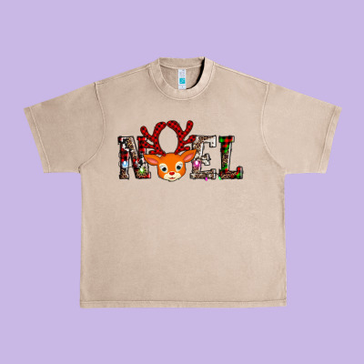 Noel Reindeer Urban Heavy Tee Designed By Adodesignshop