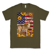 Army Green Western American Deer Classic Tee - LillyAllenDesigns