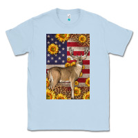 Dusty Blue Western American Deer Classic Tee - LillyAllenDesigns