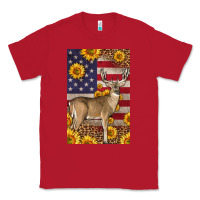 Red Western American Deer Classic Tee - LillyAllenDesigns