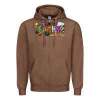 Chestnut halloween teacher Zipper Hoodie - NancyCooperArtShop