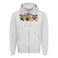 Dove Grey halloween teacher Zipper Hoodie - NancyCooperArtShop
